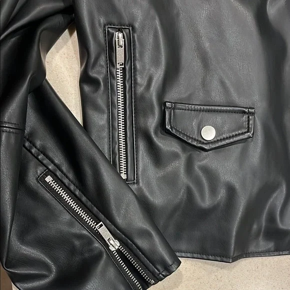 Faux Leather Black Jacket. - Picture 2 of 4